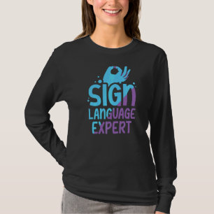 Camiseta Especialista em linguagem de sinais Aprenda a cons
