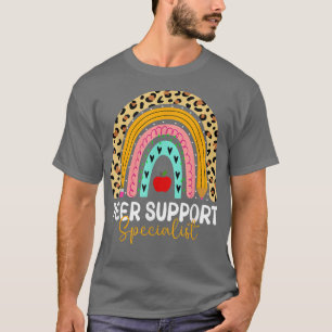 Camiseta Especialista em suporte a pares Leopard Rainbow He