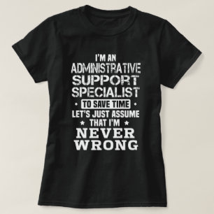 Camiseta Especialista em suporte administrativo