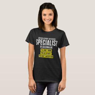 Camiseta Especialista regulador dos casos do t-shirt