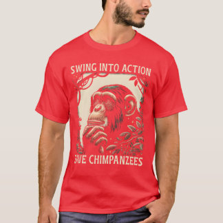 Camiseta Espécie Ameaçada Chimpanzé Direitos dos Animais am