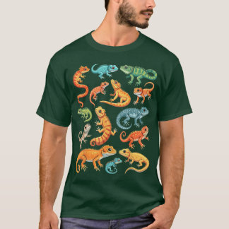 Camiseta Espécie de Lagarto de Desenho Identificação Iguana