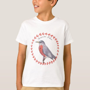Camiseta espécie de pássaro Robin americano arte de observa