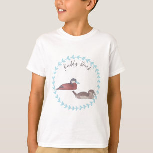Camiseta Espécie de pato-rubi arte em aquarela de pássaros