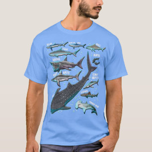 Camiseta Espécie Tubarão Presente Tubarão Rostos Teares Mar
