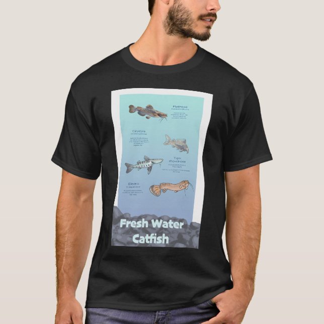 Camiseta espécies de bagre de água doce (Frente)