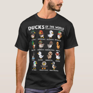 Camiseta Espécies de Pato Ganso Fofo Animal Educativo Patos