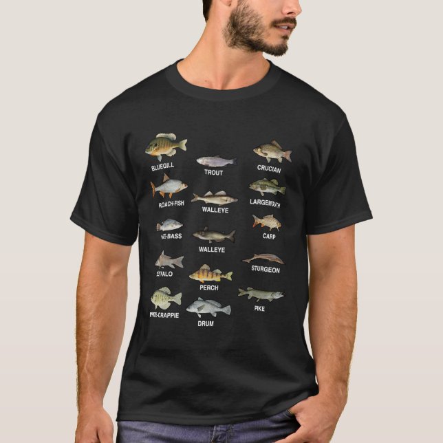 Camiseta Espécies de peixes Água fresca gráfica Jersey (Frente)