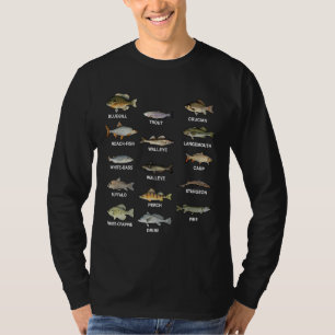 Camiseta Espécies de peixes Água fresca gráfica Jersey