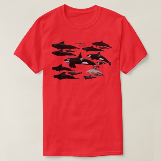 Camiseta Espécies de peixes negros juntas (Frente do Design)