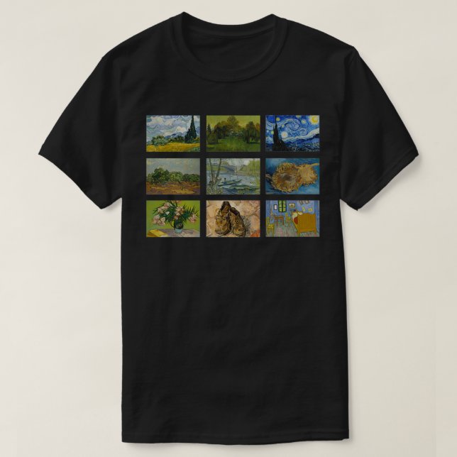 Camiseta Especificações das pinturas clássicas de arte Van  (Frente do Design)
