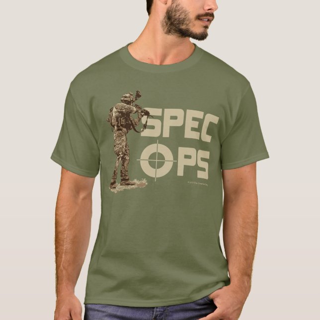 Camiseta Especs. Ops no t-shirt do verde da fadiga dos (Frente)