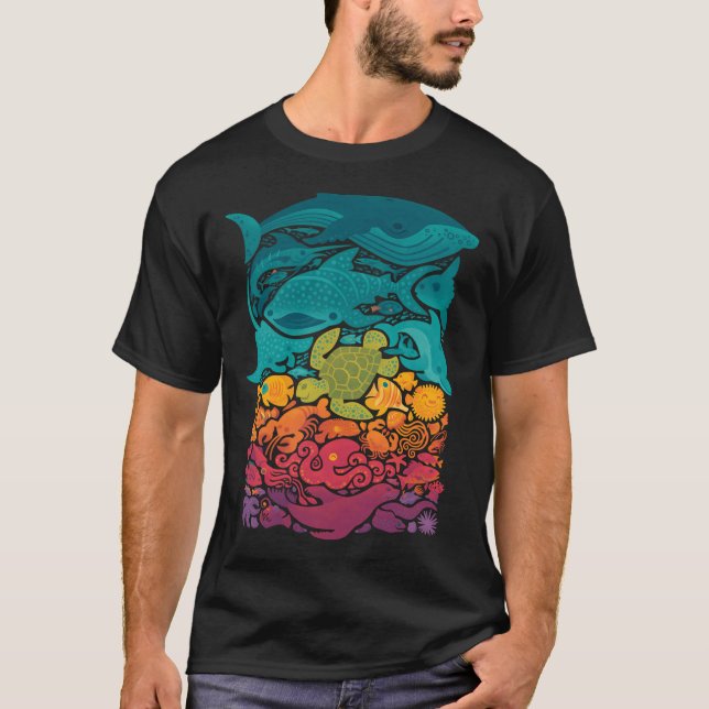 Camiseta Espectro Aquático : Azul claro (Frente)