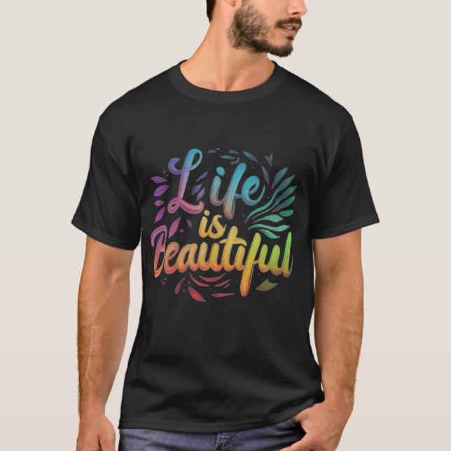 Camiseta Espectro Arco-Íris da vida (Frente)
