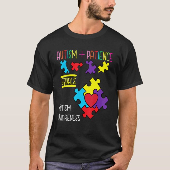 Camiseta Espectro Arco-íris Quebra-cabeça Paciência E Amor  (Frente)
