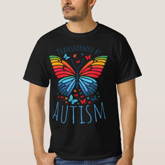 Camiseta Espectro da Borboleta - Transformado pelo Autismo (Frente)