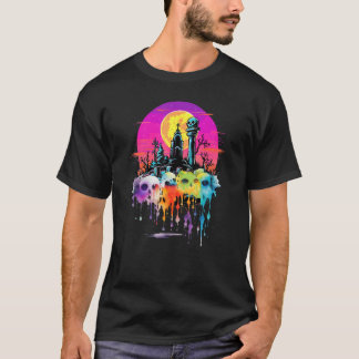 Camiseta Espectro Zumbi Caveira Assustador Cemitério Goth C