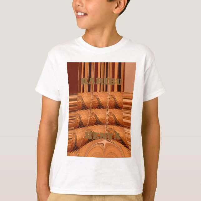 Camiseta Espelho Africano Tradicional: Girafa Tecida (Frente)