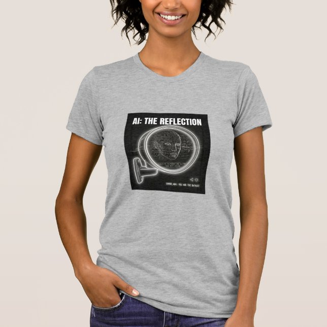 Camiseta Espelho de Inteligência Artificial Dados Ciberpunk (Frente)