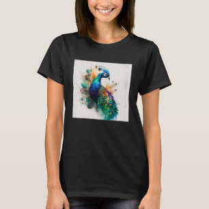 Camiseta Espelho De Pintura De Peacock Corajoso Uniq Gorgem