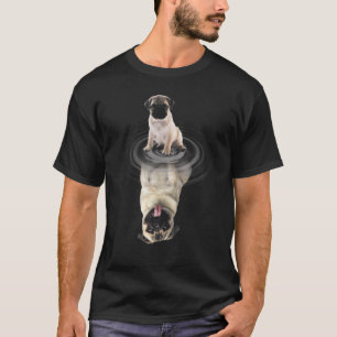 Camiseta Espelho de Reflexão Pug Baby Pug Cachorro Mais For
