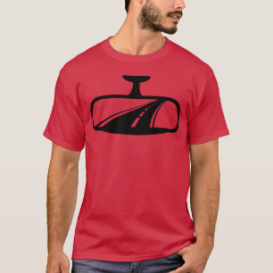 Camiseta Espelho retrovisor de carro com menino de rodovia