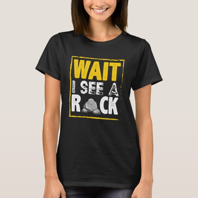 Camiseta Espera, eu vejo um gráfico do Rock Geology Rock Co (Frente)