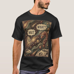 Camiseta Espera O Quê? Pão no Espaço Quadrinho Surrealista