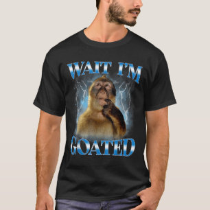 Camiseta Espera, sou Deus, macaco pensativo engraçado meme