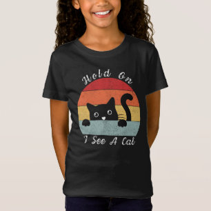 Camiseta Espera, Vejo Um Gato, Brincadeira E Gato Humoroso