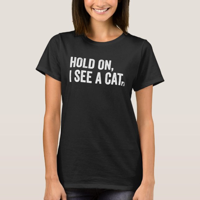 Camiseta Espera, Vejo Um Gato Gato Sárctico Ditos (Frente)