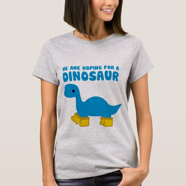 Camiseta Esperamos um dinossauro: Brontosaurus (Frente)