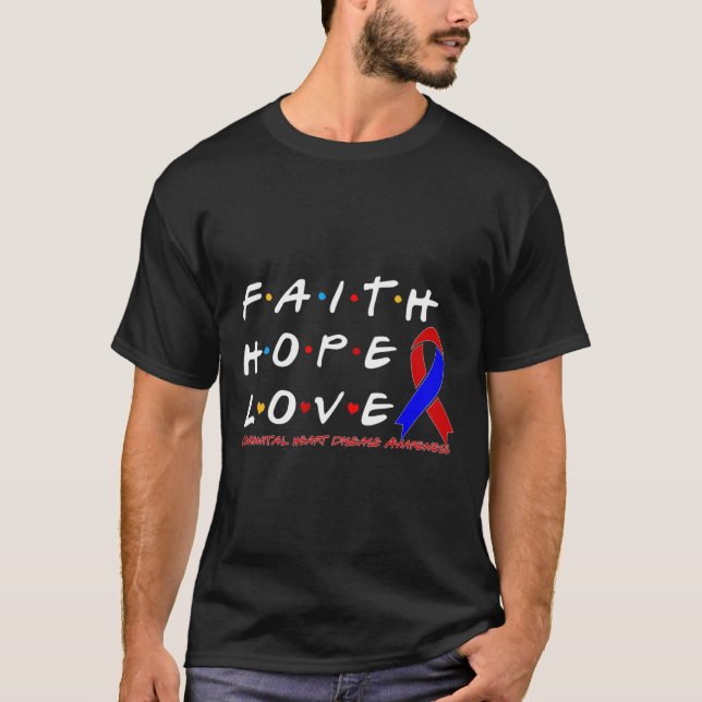 Camiseta Esperança Ama Consciência da Doença Cardíaca Congê (Frente)