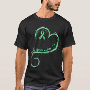 Camiseta Esperança ama sabedoria mental verde da fita