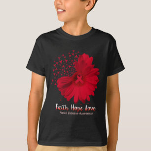 Camiseta Esperança amor doença cardíaca consciência girasso