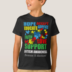 Camiseta Esperança amor Fé Autismo Sensibilização Mulheres