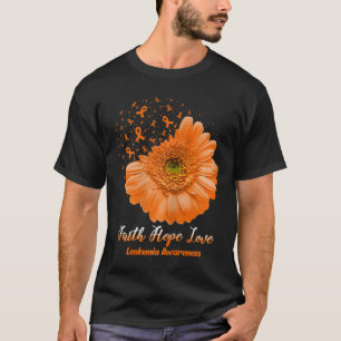 Camiseta Esperança amor Leucemia Sensibilização Flor Seja F