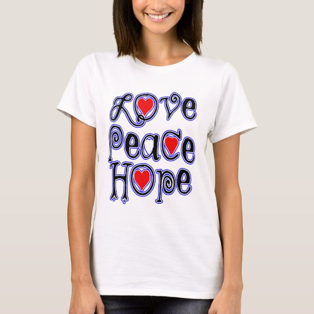 Camiseta esperança da paz do amor (Frente)