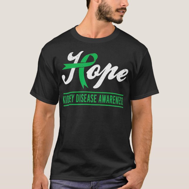 Camiseta Esperança de consciência da doença renal Mês Faixa (Frente)