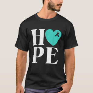 Camiseta Esperança de Fita do Teal Ribbon para Atenção ao c