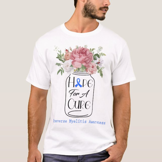 Camiseta Esperança De Flor Para Uma Mielite Transversa Cura (Frente)