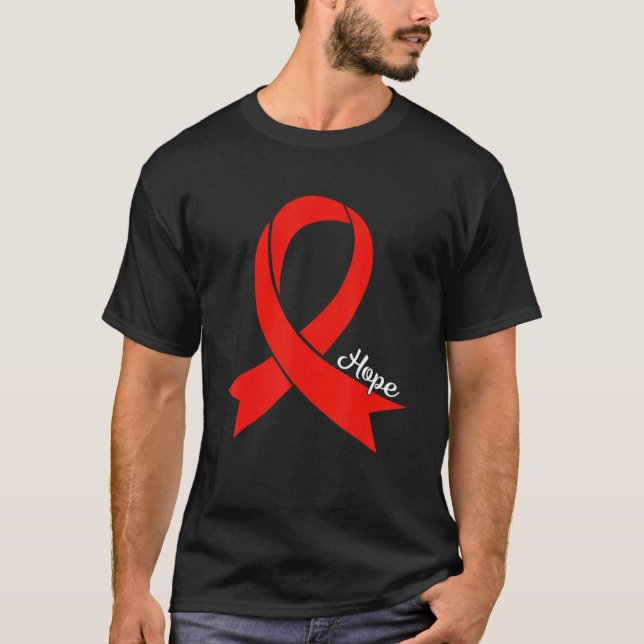 Camiseta Esperança Fita Vermelha ajuda a conscientizar o Vi (Frente)