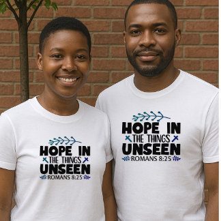 Camiseta Esperança nas coisas Invisíveis - Rom 8:25 Unisex