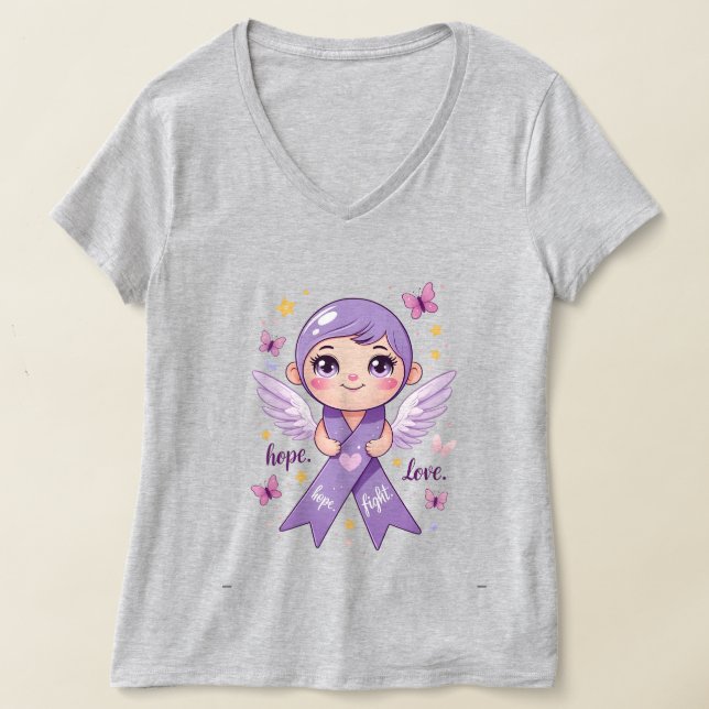 Camiseta Esperança para Combatentes de Câncer de pâncreas (Postura )