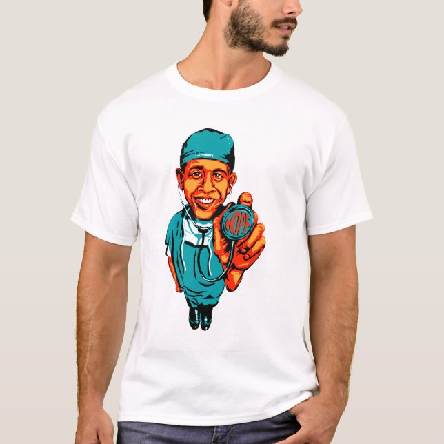 Camiseta ESPERANÇA para os cuidados médicos - Doc Barack (Frente)