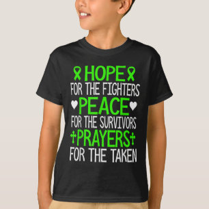 Camiseta Esperança Paz E Orações Saúde Mental Verde Fita