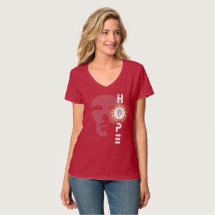 Camiseta Esperança rebelde Mulheres do colo V