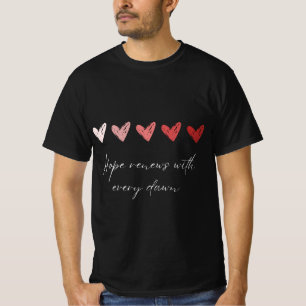 Camiseta Esperança Renova Com Cada Amanhecer Corações Inspi