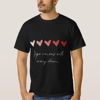 Camiseta Esperança Renova Com Cada Amanhecer Corações Inspi