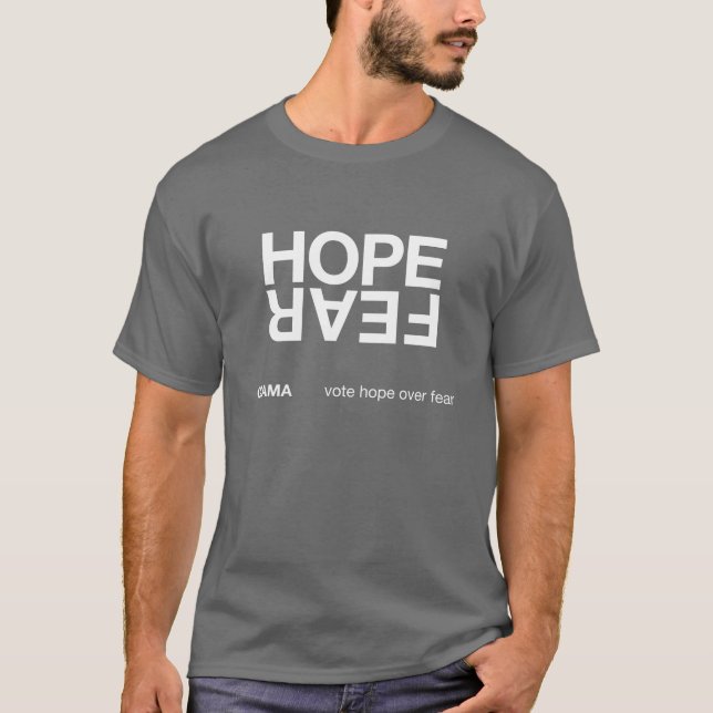 Camiseta Esperança sobre o medo (camisa escura) (Frente)